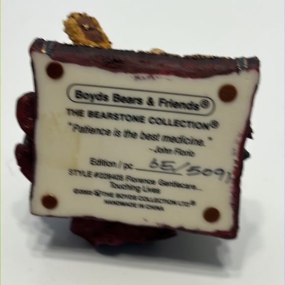 Boyds Bears & Friends Bearstone Collection Florence Gentlecare Touching Lives - Picture 3 of 3